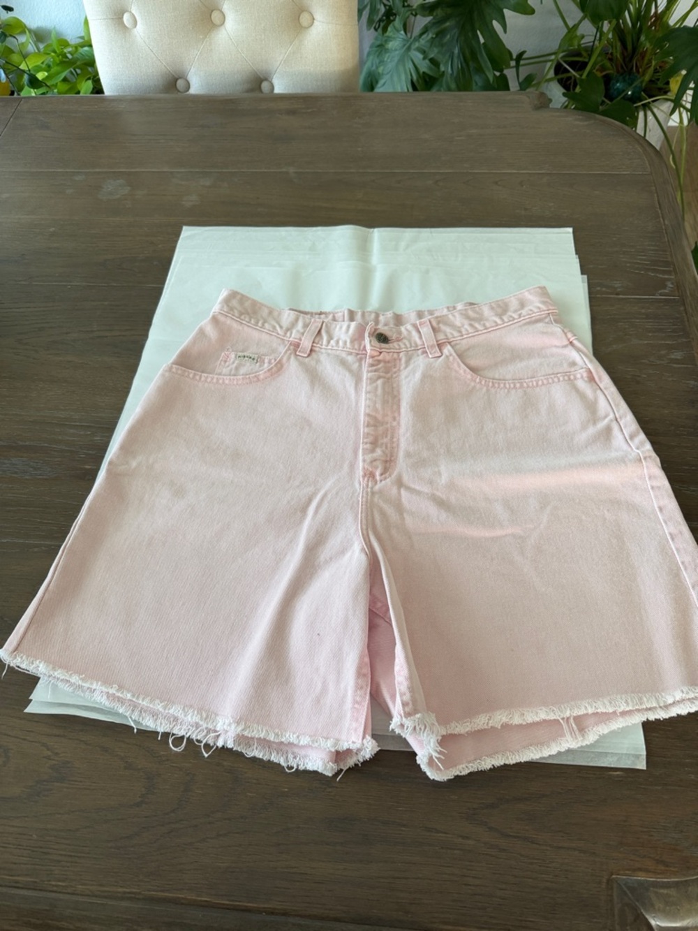 Light Pink Denim Cutoff Women's Jean Shorts